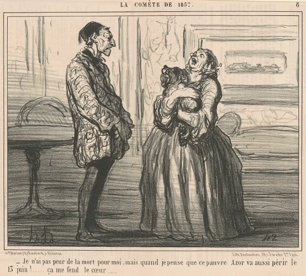 Je n'ai pas peur de la mort pour moi ..., by Honoré Daumier, ink, 1857