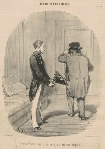Je ne m'étonne plus si je ne voyais pas mon chapeau ..., by Honoré Daumier