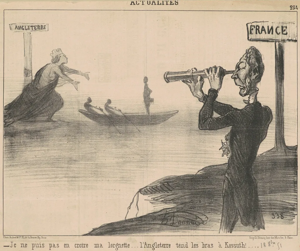 Je ne puis en croire ma lorgnette ..., by Honoré Daumier, ink, 1851