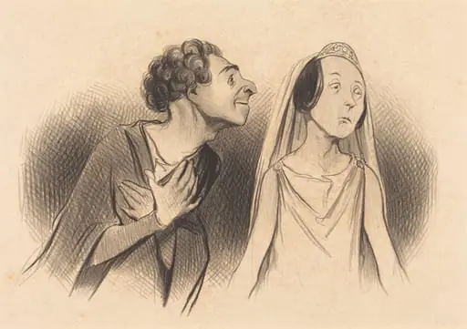 Je pars plus amoureux que... jamais..., by Honoré Daumier
