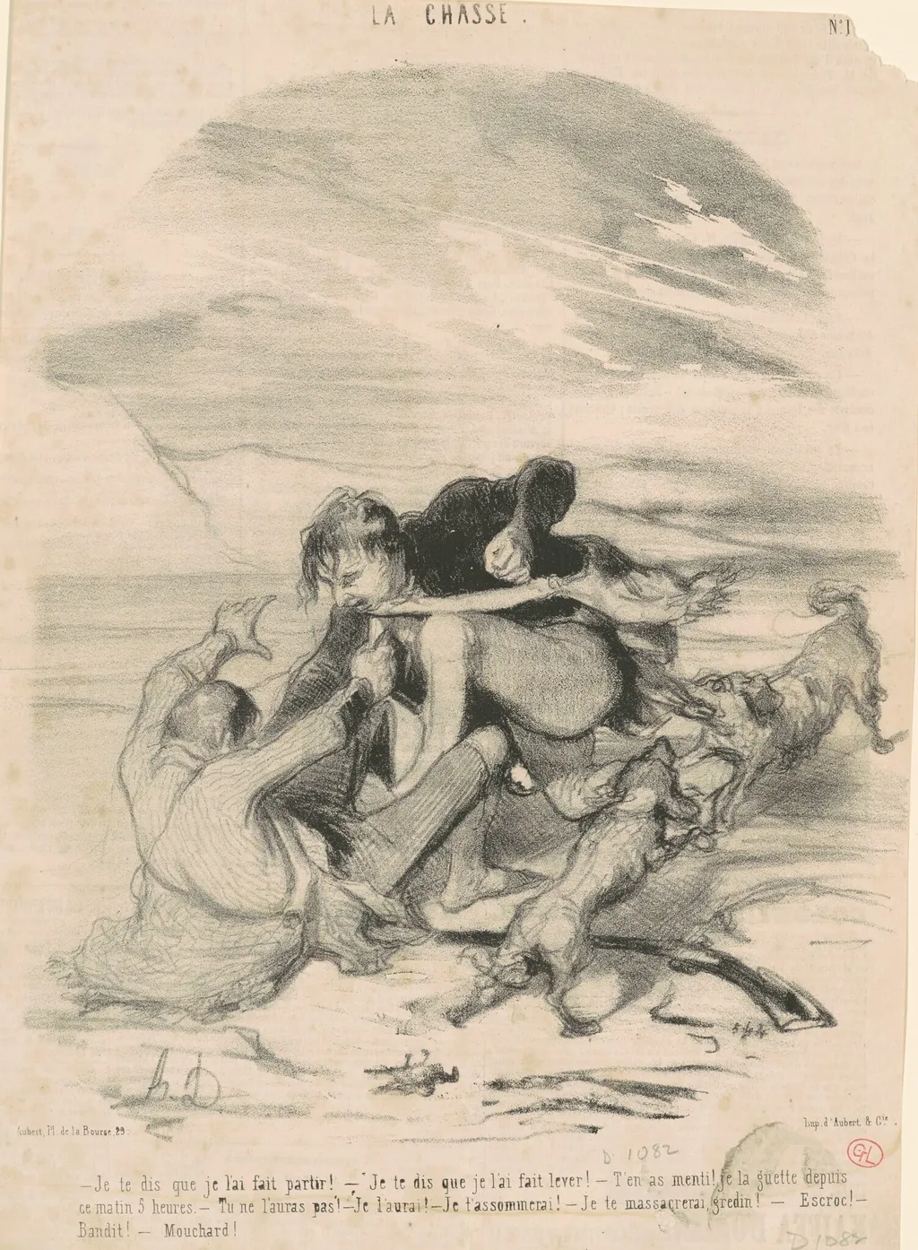 Je te dis que je l'ai fait partir, by Honoré Daumier, ink, 1844