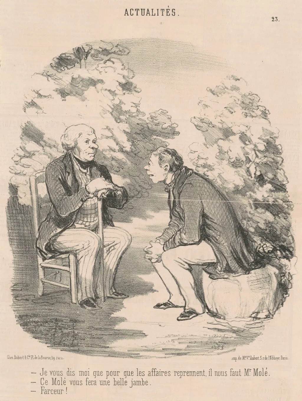 Je vous dis que ... il nous faut M. Molé ..., by Honoré Daumier, ink, 1850