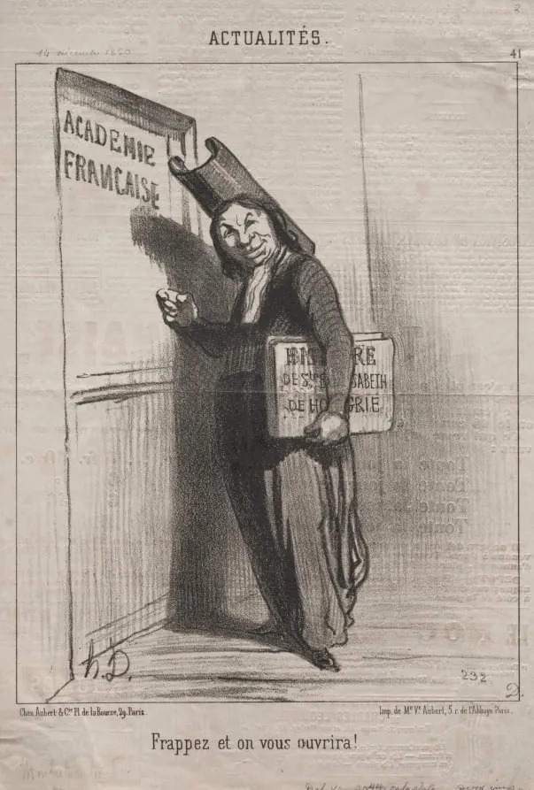 Knock and it will open for you!, by Honoré Daumier, 1850