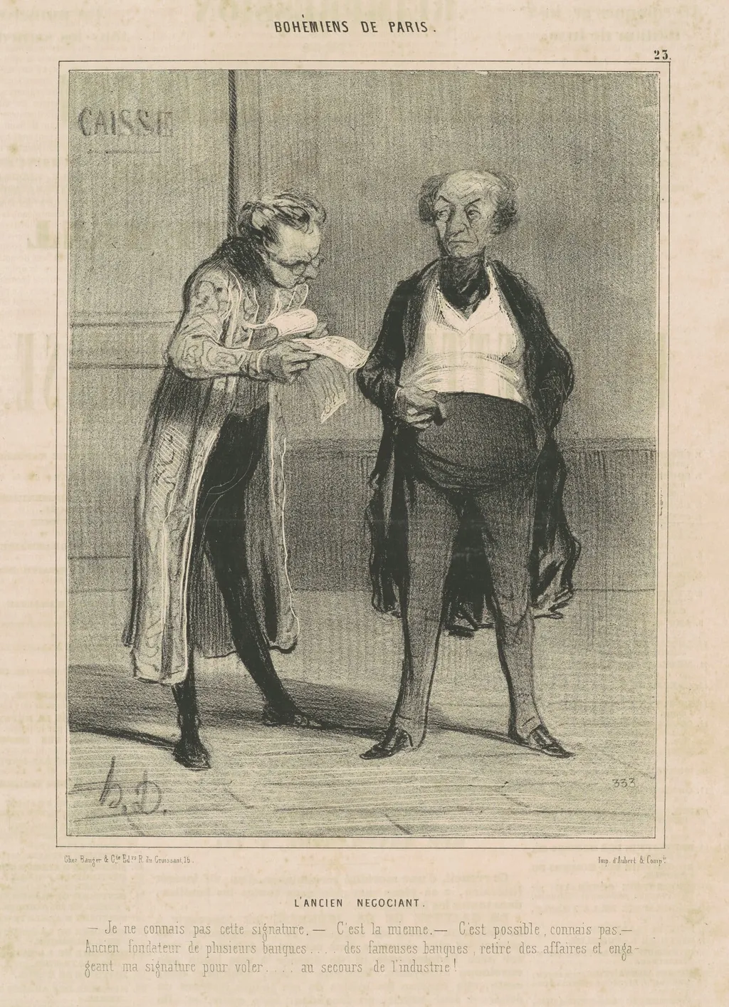 L'ancien négociant, by Honoré Daumier, ink, 1842