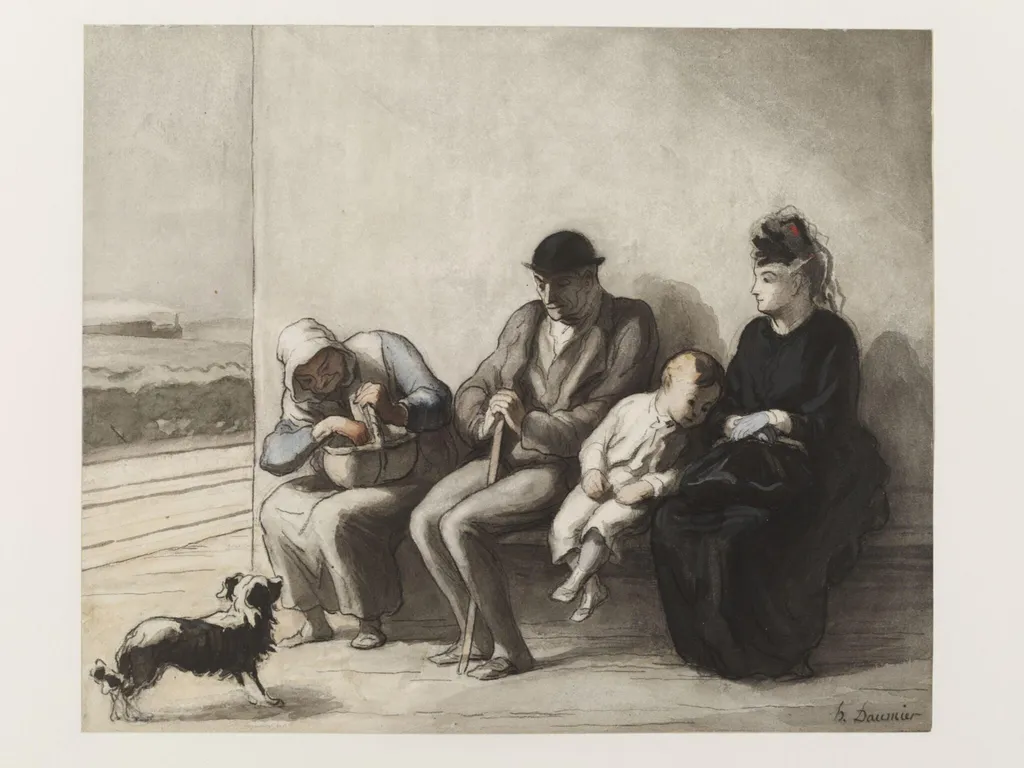 L’attente à la gare, by Honoré Daumier, 1866