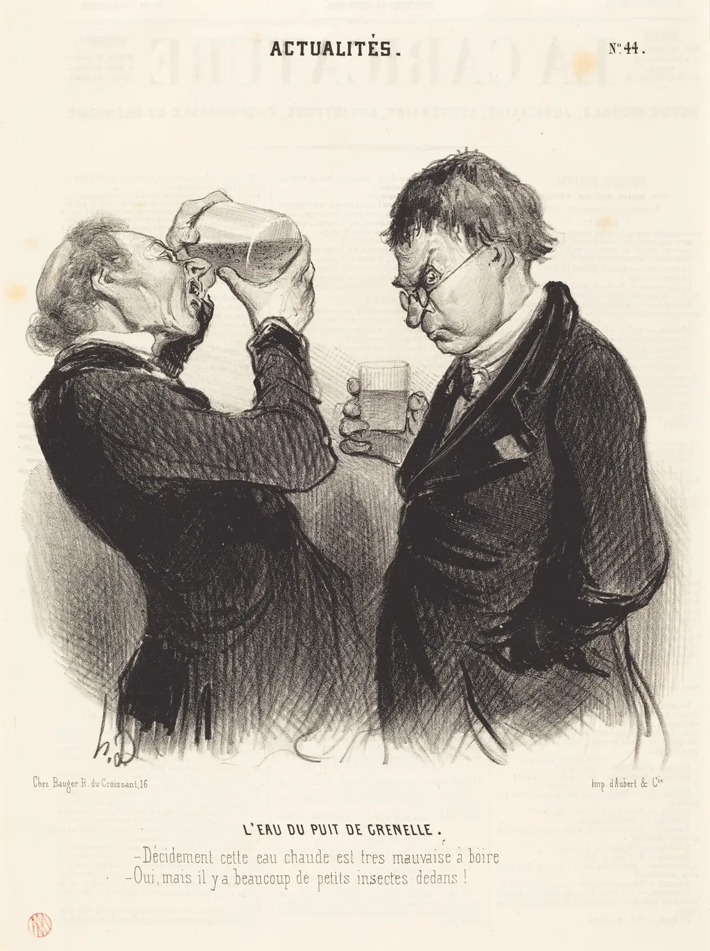 L'Eau du puits de Grenelle, by Honoré Daumier, ink, 1841