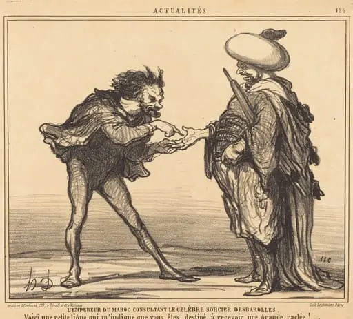 L'Empereur du Maroc consultant... Desbarolles, by Honoré Daumier