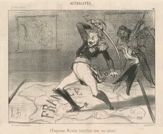 L'Empereur Nicolas travaillant dans son cabinet, by Honoré Daumier, 1850