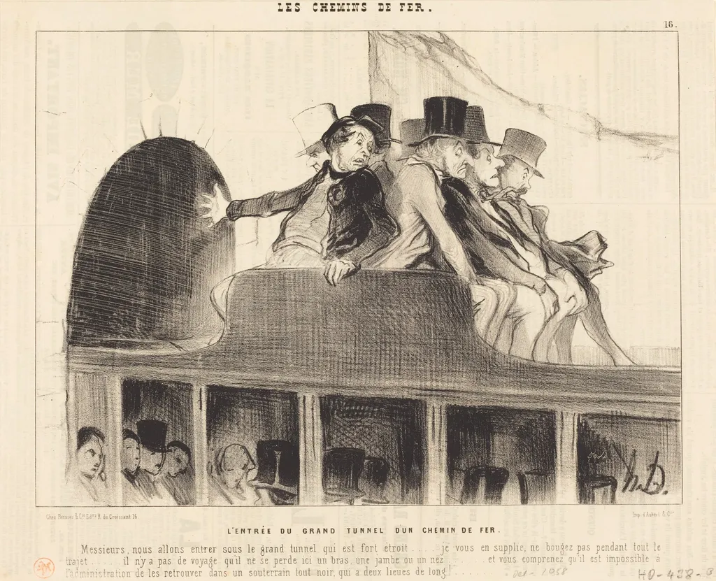 L'Entrée du Grand tunnel d'un chemin de fer, by Honoré Daumier, ink, 1843