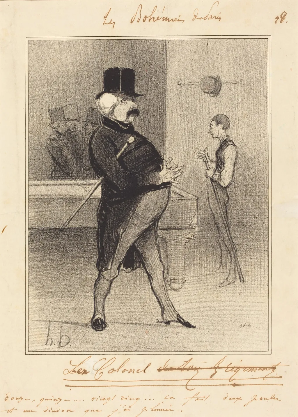 L'Ex-Colonel, by Honoré Daumier, ink, 1842