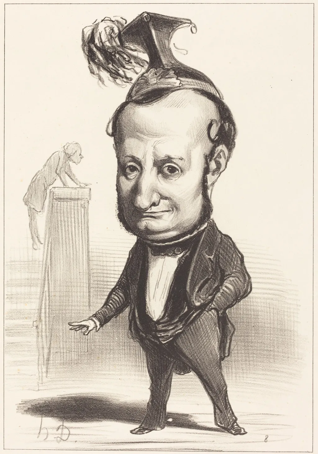 L.F. Raymond Wolowski, by Honoré Daumier, ink, 1849