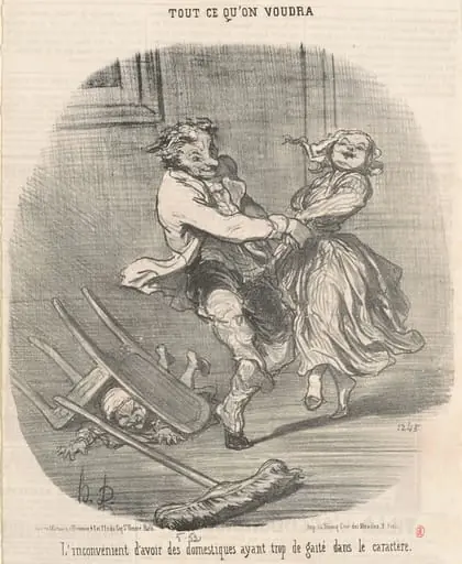 L'inconvénient d'avoir des domestiques ..., by Honoré Daumier