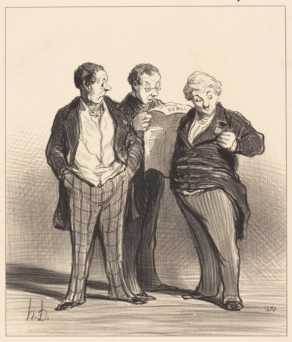 L'Interdiction du port des décorations, by Honoré Daumier, ink, 1848