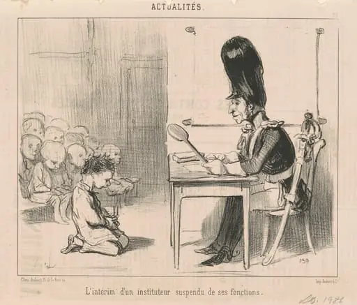 L'intérim d'un instituteur suspen du ..., by Honoré Daumier
