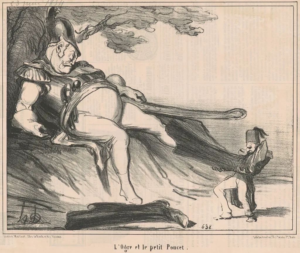 L'ogre et le petit poucet, by Honoré Daumier, ink, 1854