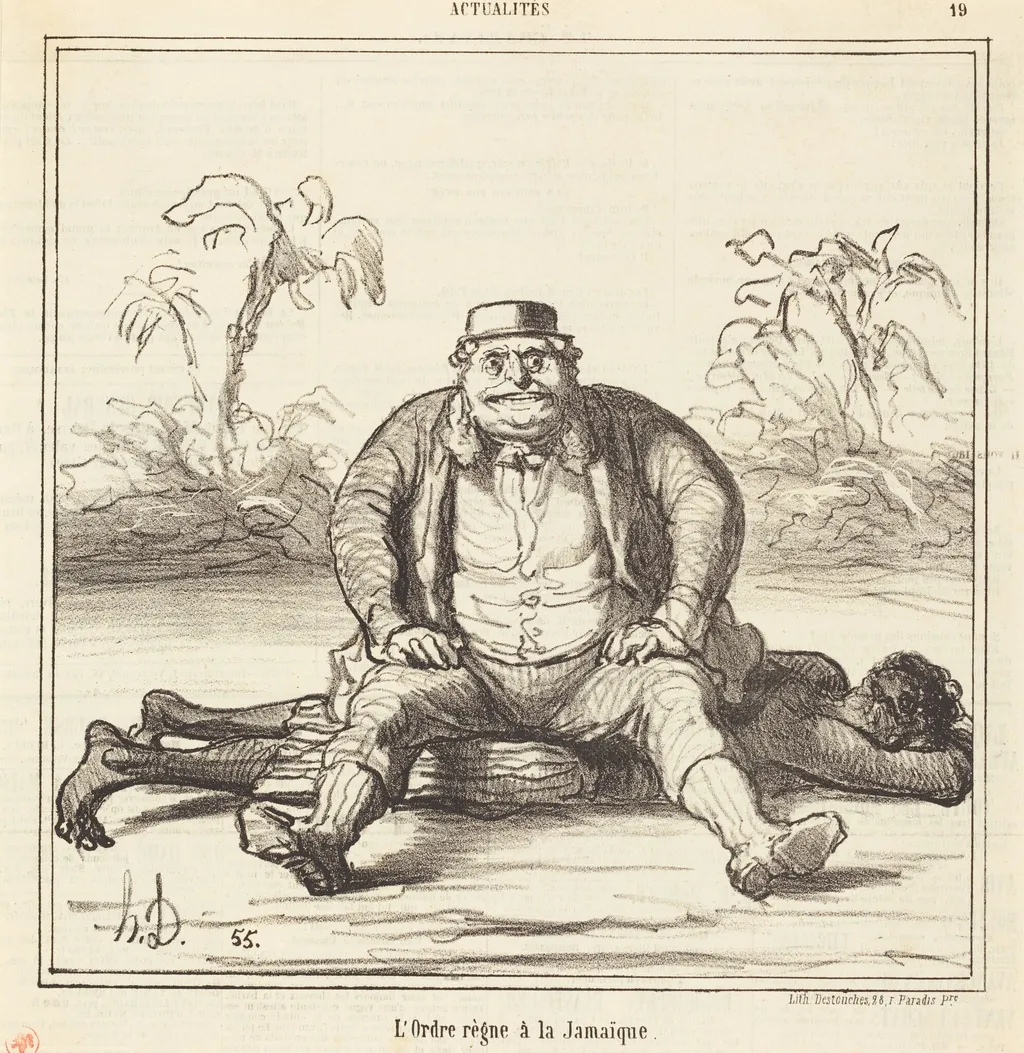 L'Ordre règne à la Jamaique, by Honoré Daumier, ink, 1866