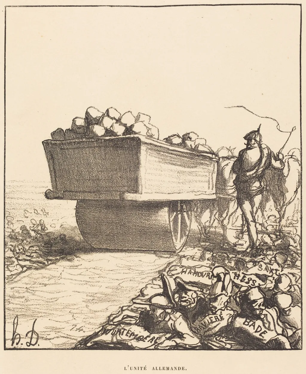 L'unité allemande, by Honoré Daumier, ink, 1870