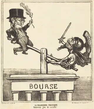La Balançoire politique..., by Honoré Daumier, 1866