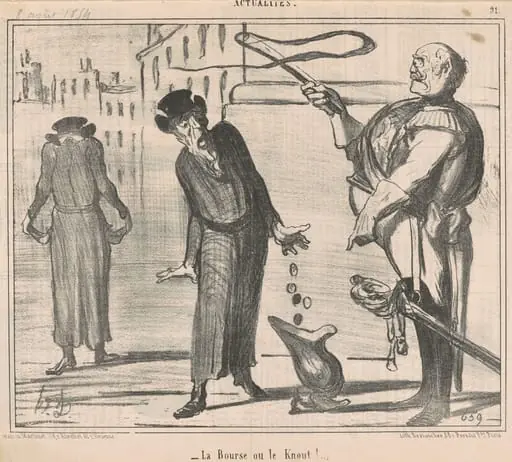La bourse ou le knout!, by Honoré Daumier