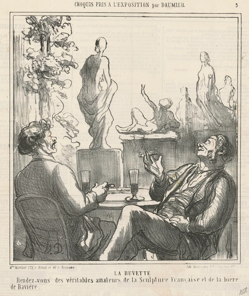 La buvette, by Honoré Daumier, ink, 1865