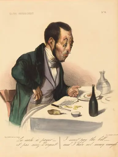 La carte a payer, by Honoré Daumier