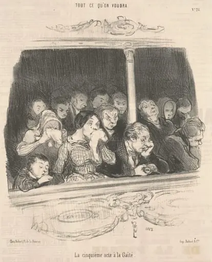 La cinquième acte a la gaité, by Honoré Daumier