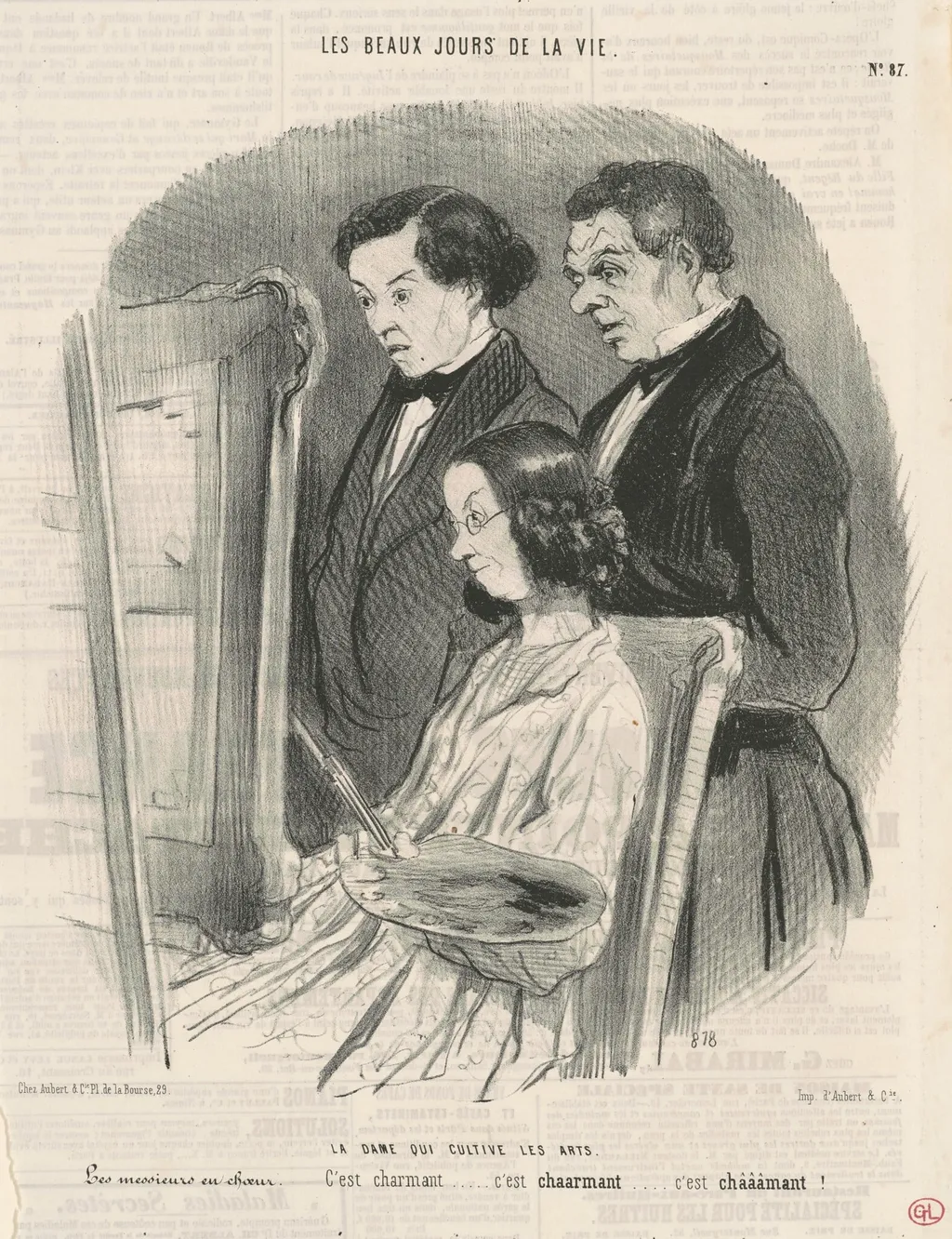 La dame qui cultive les arts, by Honoré Daumier, ink, 1846