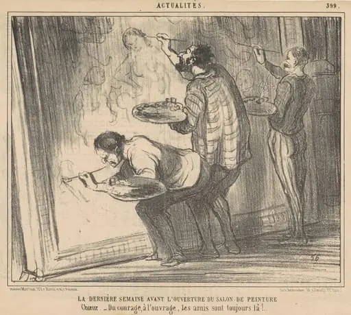 La dernière semaine avant l'ouverture du salon ..., by Honoré Daumier