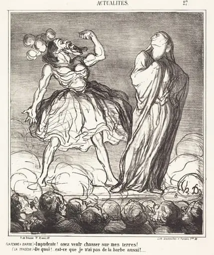 La Femme a barbe, by Honoré Daumier