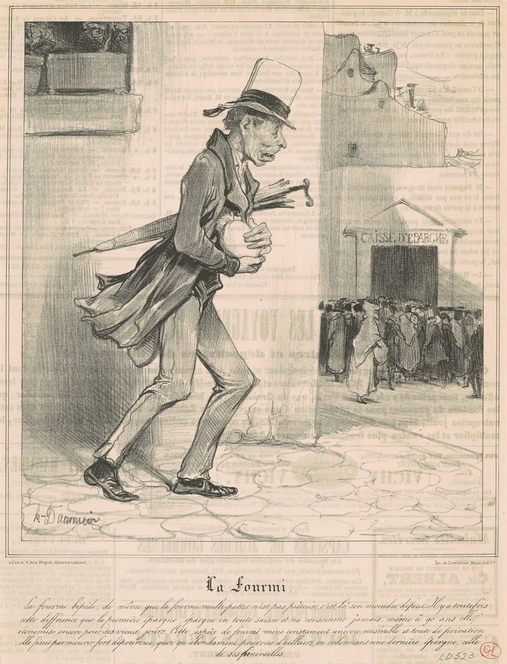 La fourmi, by Honoré Daumier, ink, 1838