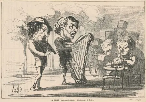 La harpe, instrument céleste, by Honoré Daumier