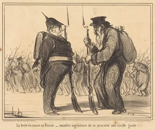 La Levée en masse en Russie..., by Honoré Daumier