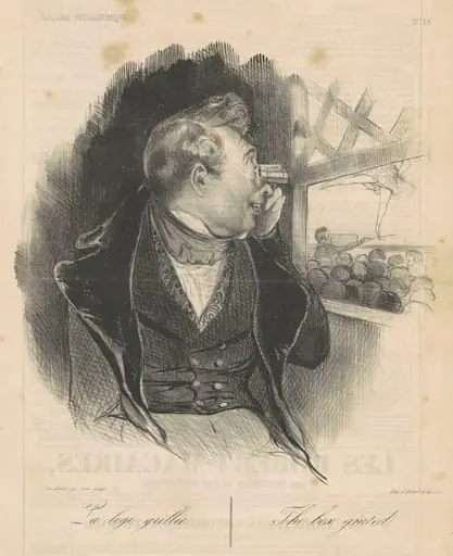 La loge grillée, by Honoré Daumier