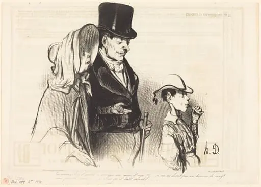La Maman - Est-il gentil a manger son sucre d'orge!..., by Honoré Daumier