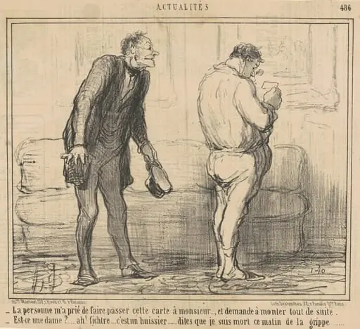 La personne ... demande a monter tout de suite ..., by Honoré Daumier