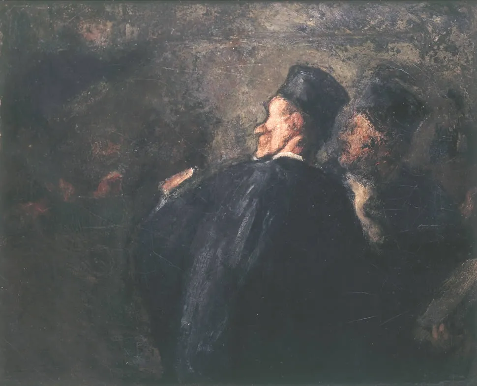 La Plaidoirie, by Honoré Daumier, oil, 1853