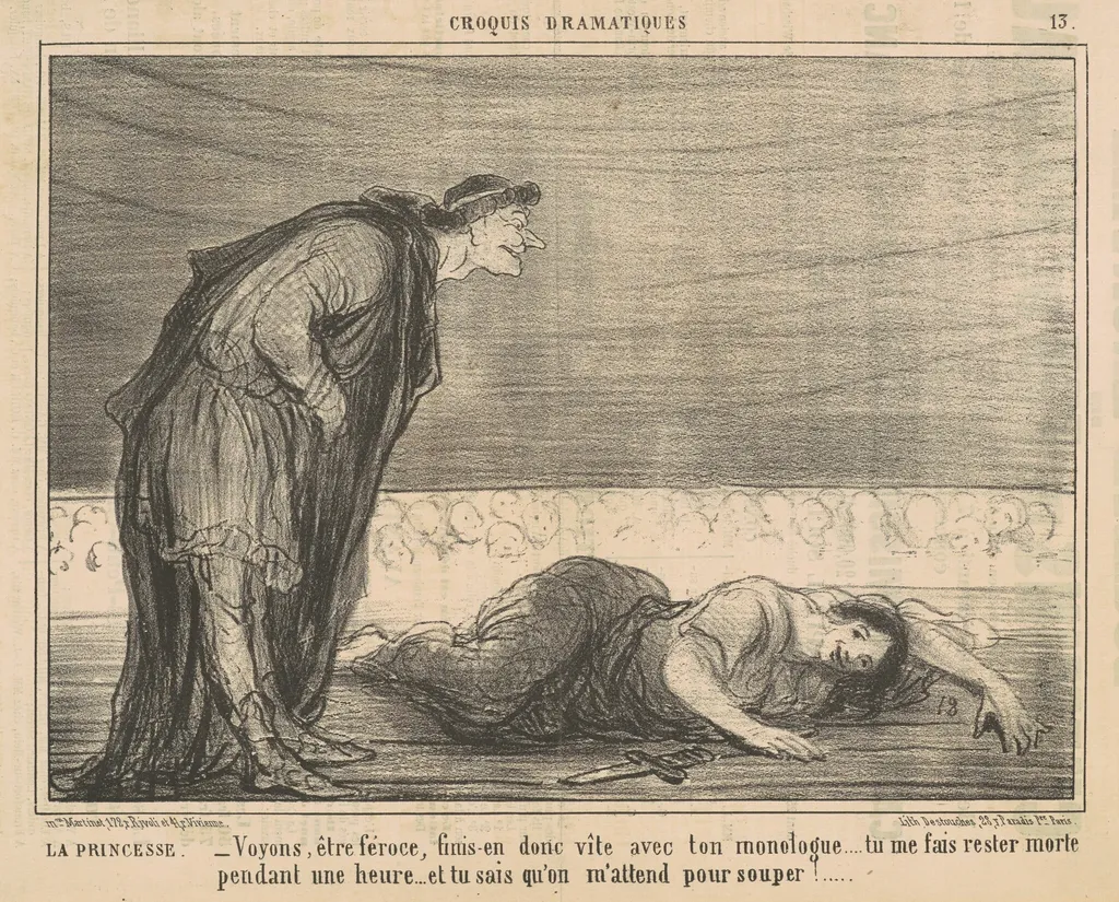 La princesse, by Honoré Daumier, ink, 1857