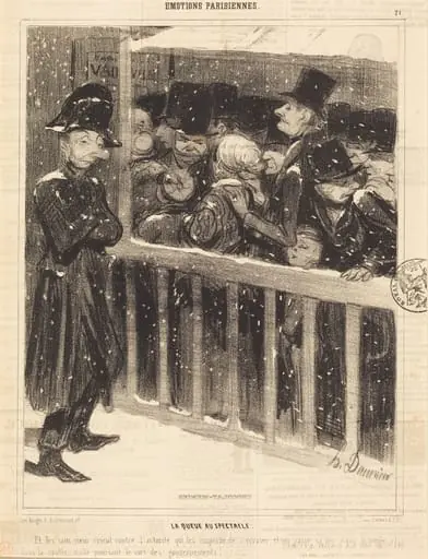 La Queue au spectacle, by Honoré Daumier