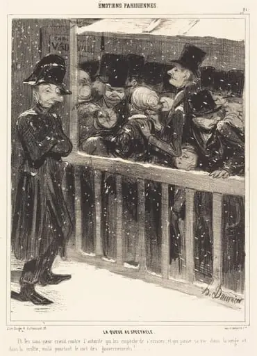 La Queue au Spectacle, by Honoré Daumier