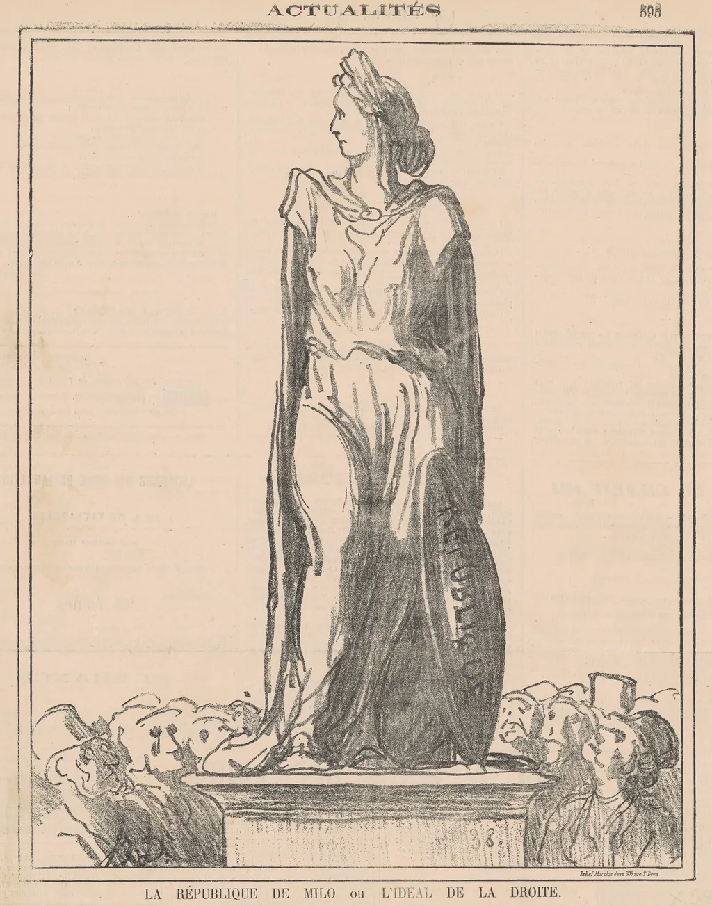 La république de Milo..., by Honoré Daumier, ink, 1871