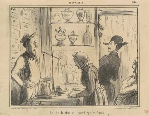 La tête de Méduse pour l'épicier fautif, by Honoré Daumier