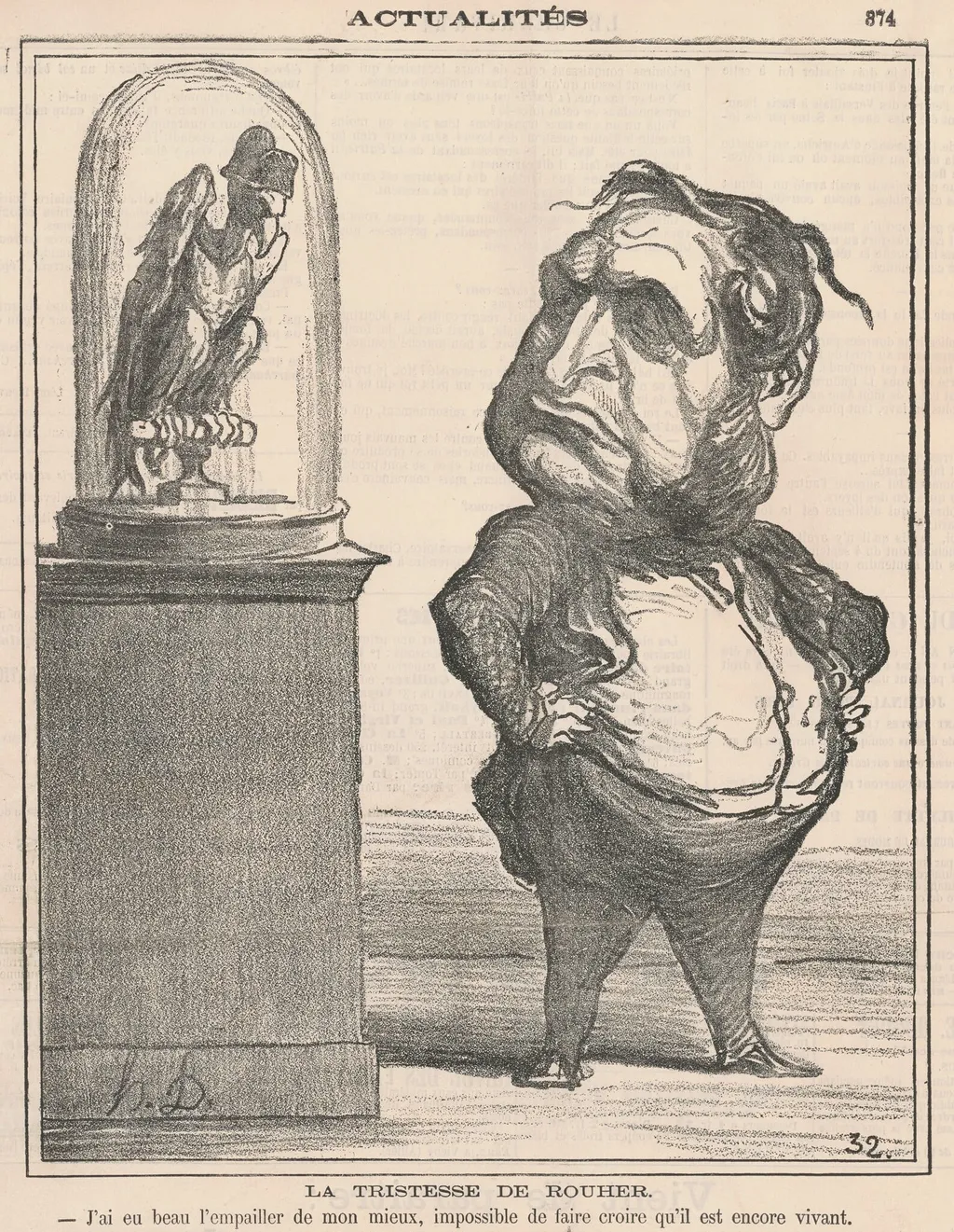 La Tristesse de Rouher, by Honoré Daumier, ink, 1871