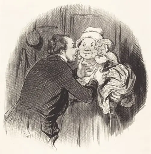 La Visite a la nourrice, by Honoré Daumier