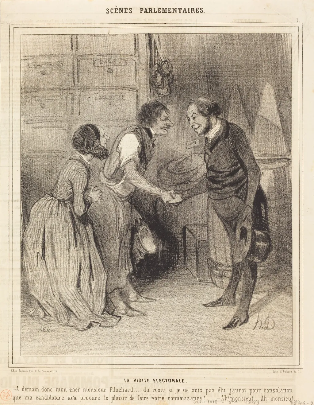 La Visite électorale, by Honoré Daumier, ink, 1843