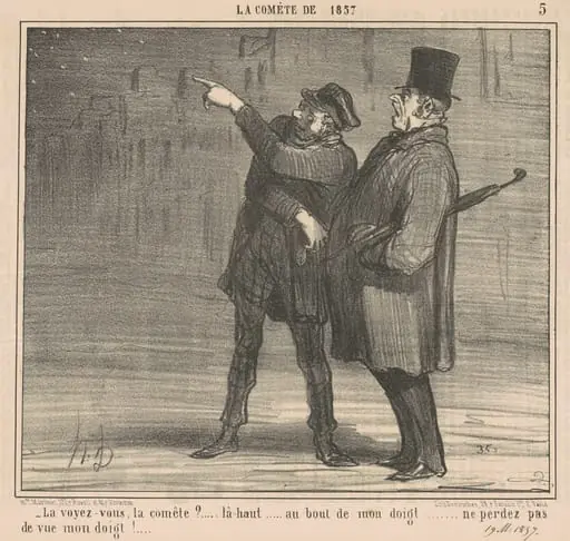La voyez-vous la comète? ... La-haut ..., by Honoré Daumier