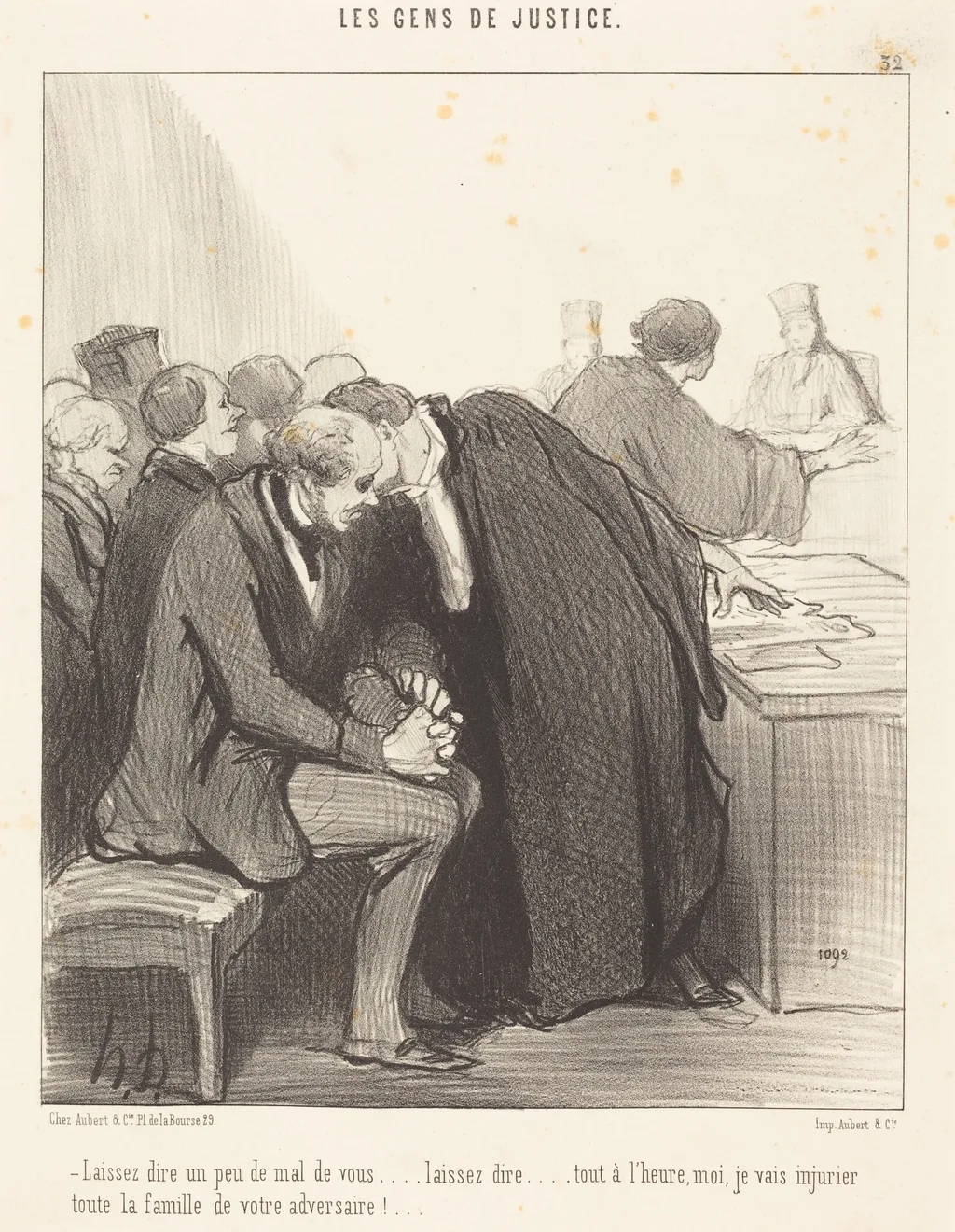 Laissez dire un peu de mal de vous..., by Honoré Daumier, ink, 1847