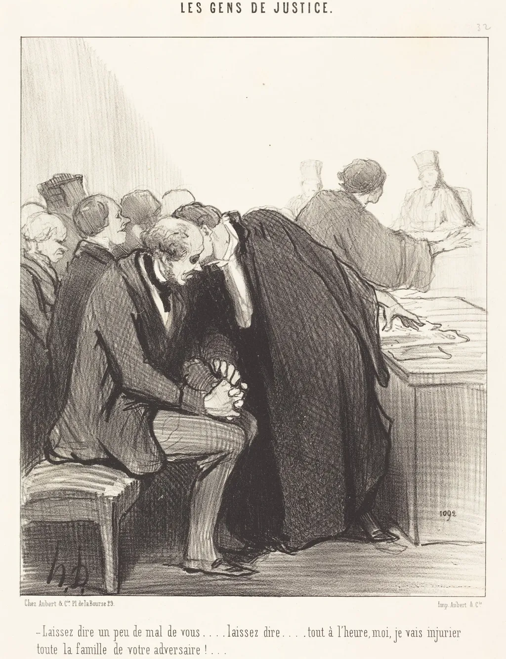 Laissez dire un peu de mal de vous..., by Honoré Daumier, ink, 1847