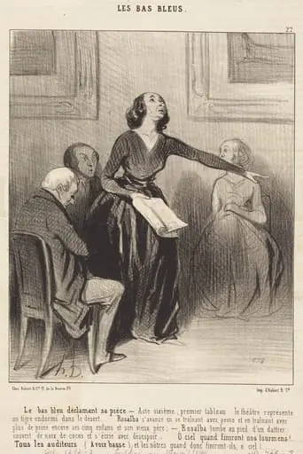 Le Bas-bleu déclamant sa pièce, by Honoré Daumier