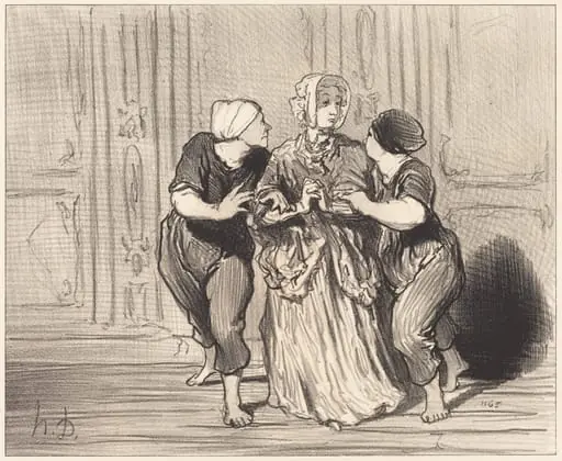 Le Beau sexe a l'école de natation, by Honoré Daumier