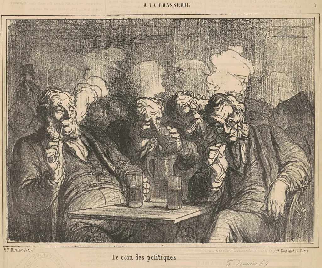 Le coin des politiques, by Honoré Daumier, ink, 1864